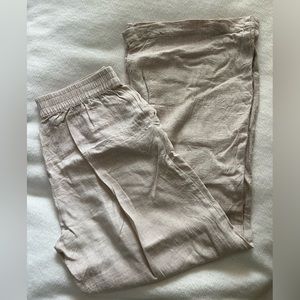 Wide-Leg Linen Blend Pants